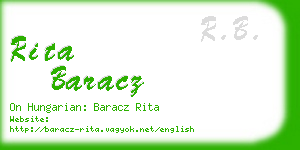 rita baracz business card